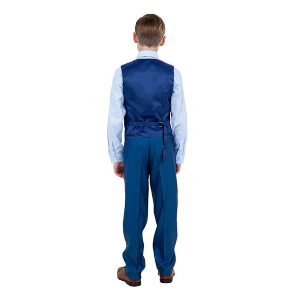 Boys Sharkskin 5pc Blue Suit Set by Tazzio - Picture 2 of 7